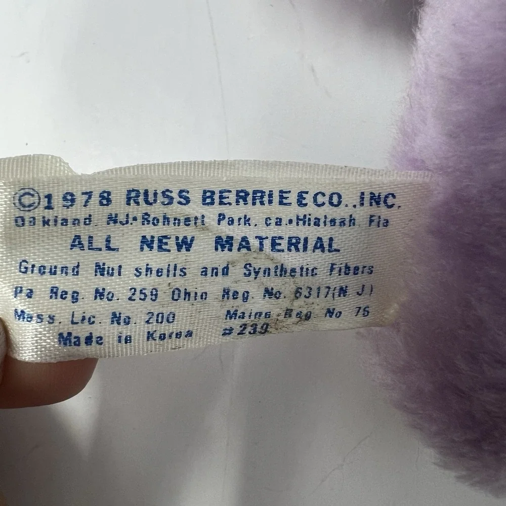 Russ Thumb‎ Sucking Bunny Luv Doll Plush Purple 5